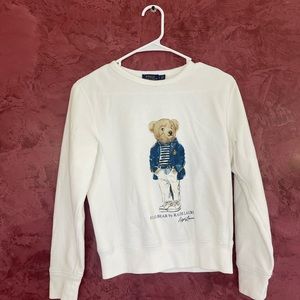 Ralph Lauren Girls White Pullover Sweatshirt